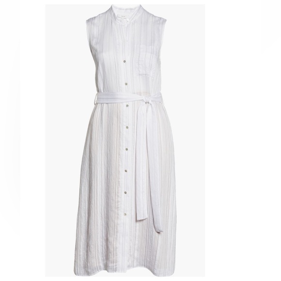 + VINCE + Stripe Sleeveless Shirt Dress - Picture 5 of 6